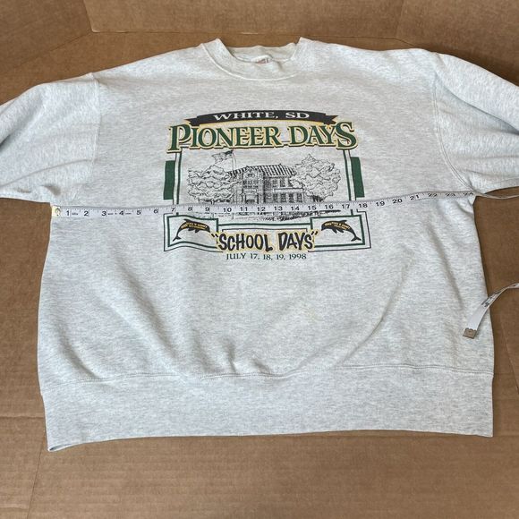 Vintage White SD Pioneer Days Crewneck Sweatshirt, XL, Gray, Fruit Of The Loom - Picture 7 of 11